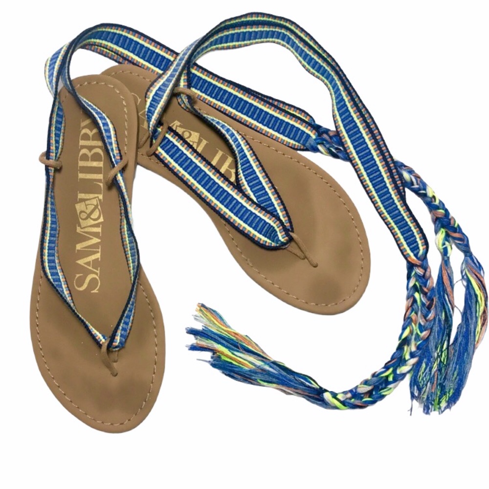 SAM & LIBBY Blossom Boho Braided Wrap Sandals - Picture 2 of 8
